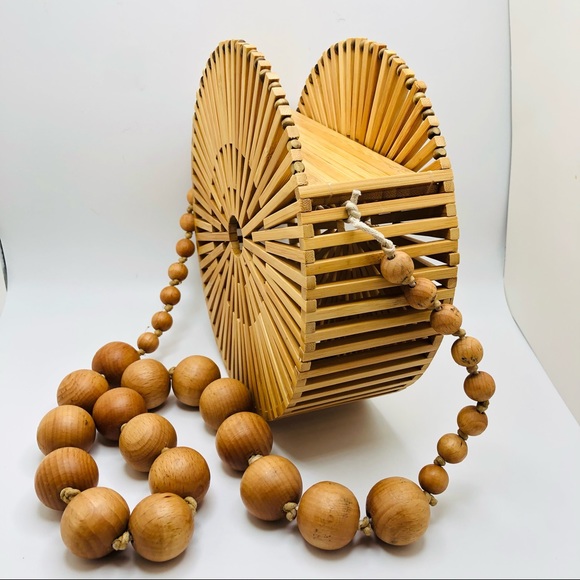 Bamboo Round Shoulder Bag - Picture 3 of 12